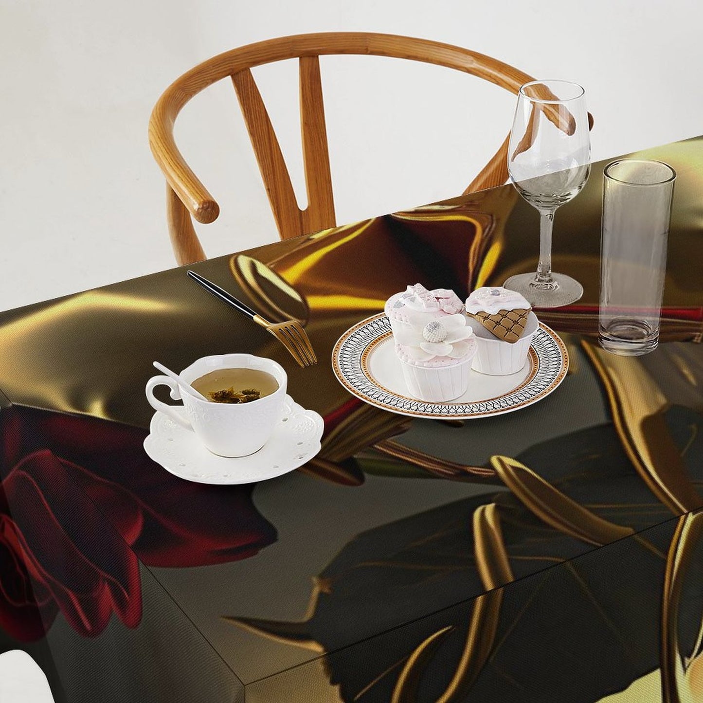 ROSE IN GOLD Rectangle Tablecloth