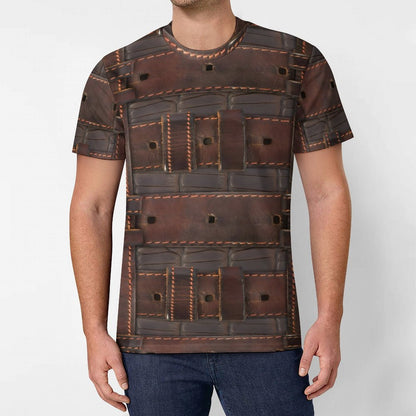 RUGGED LEATHER BUCKLE Print Short Sleeve-*XS-6XL