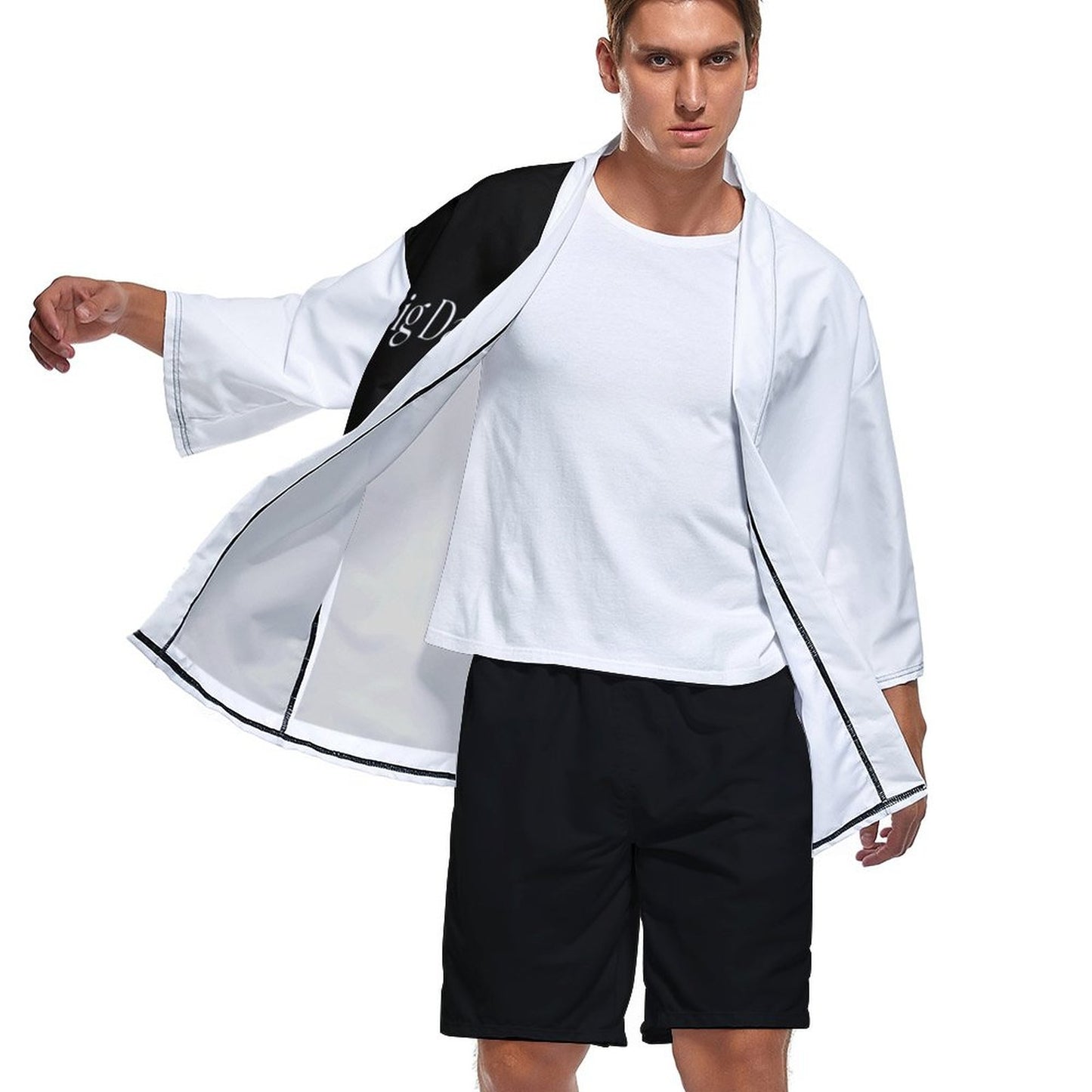 Drop Shoulder Male Kimono Cardigan ZS904 (All-Over Printing)