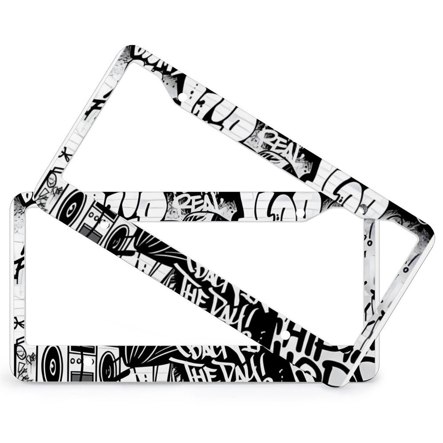 License Plate Frames with 4 Round Holes (1 Pair)