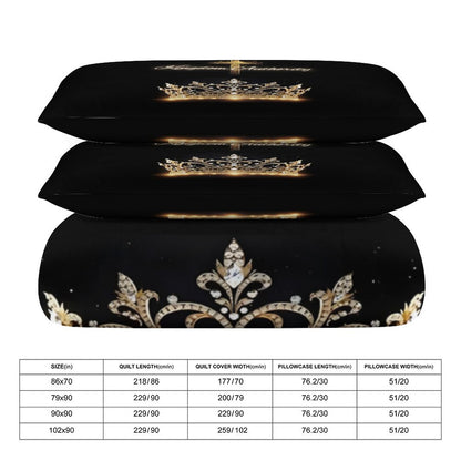 3-Piece Bedding Set-90"x90"/ 229x229cm (Dual-sided Printing)