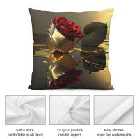 Plush Pillowcase Set of 4-ROSE ON GOLD