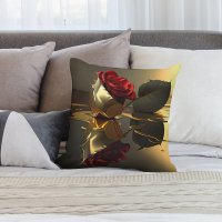 Plush Pillowcase Set of 4-ROSE ON GOLD