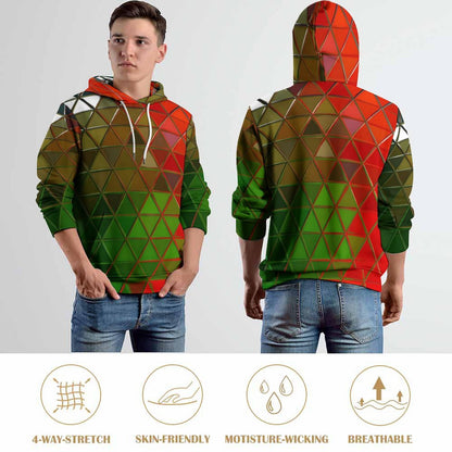 GLASS PRISM Men's Cool Hoodie with Double-layer Cap-SMALL-6XL