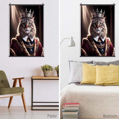Canvas Hanging Poster with Scrolls-16"x24"/ 40x60cm-CAT KING