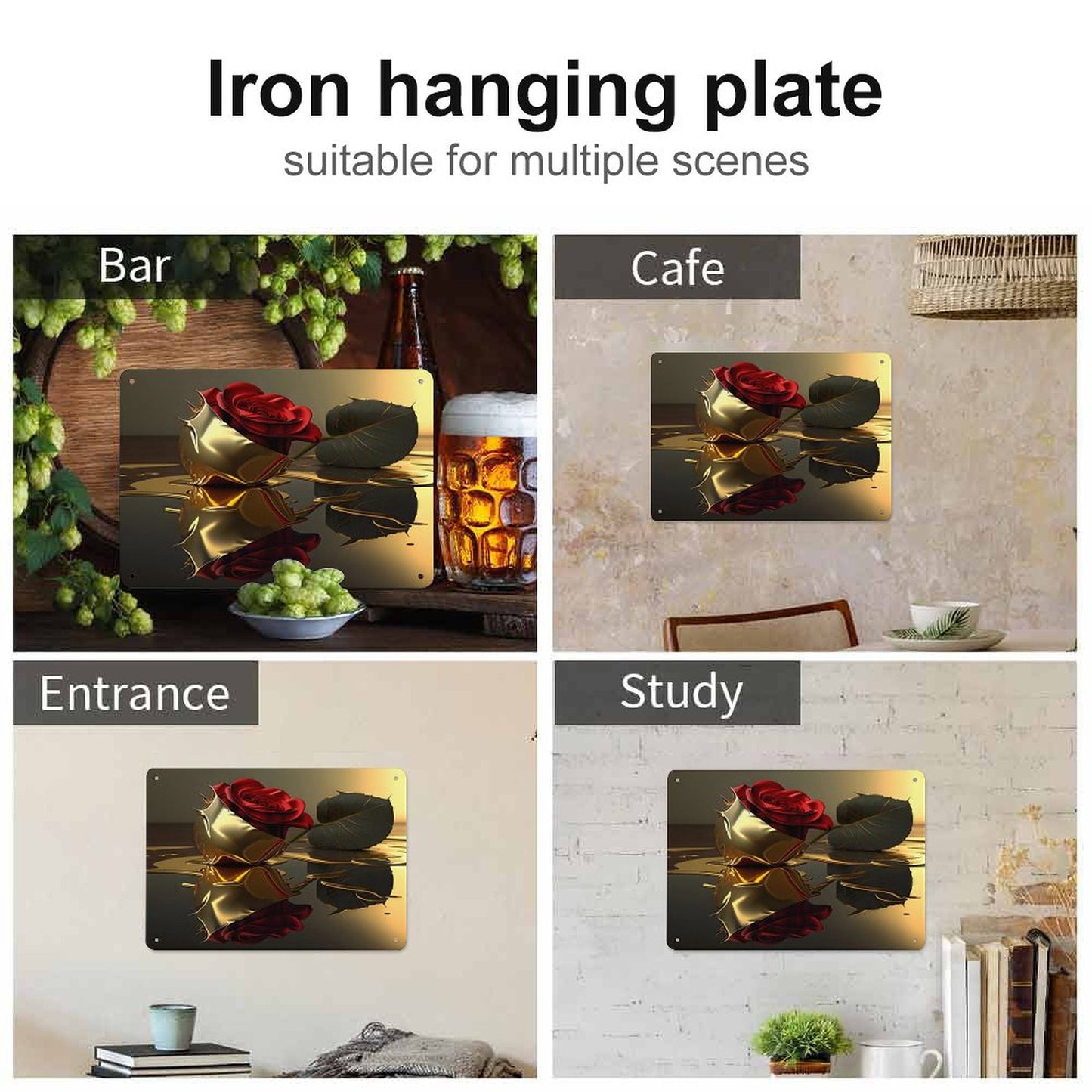 Horizontal Personalized Metal Wall Art Tin Sign-5.5"x7.9"/14x20cm