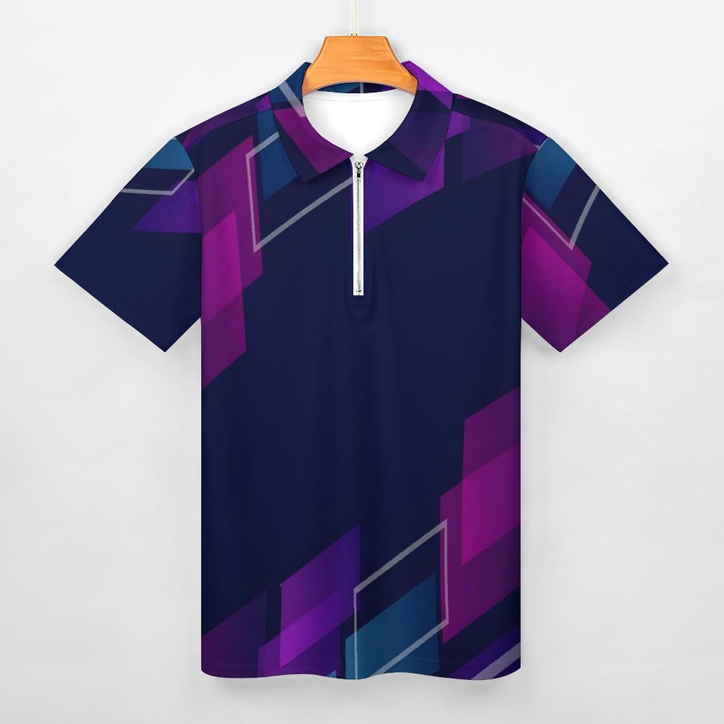 Men's Short Sleeve POLO Shirt with Zipper B470 (All-Over Printing)
