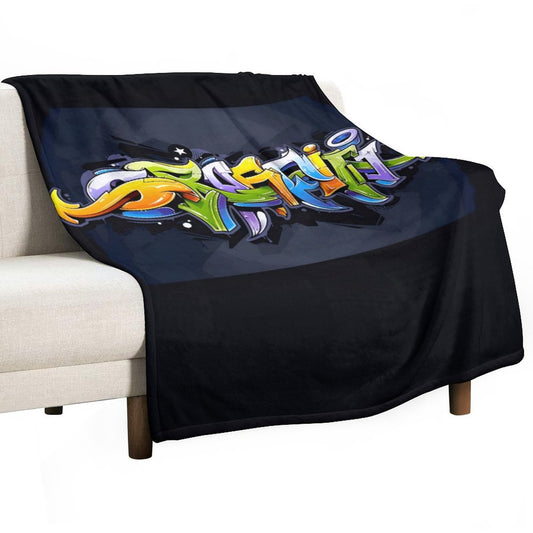 COLORFUL GRAFFITI Plush Flannel Blanket-40"x50"-dual-sided image