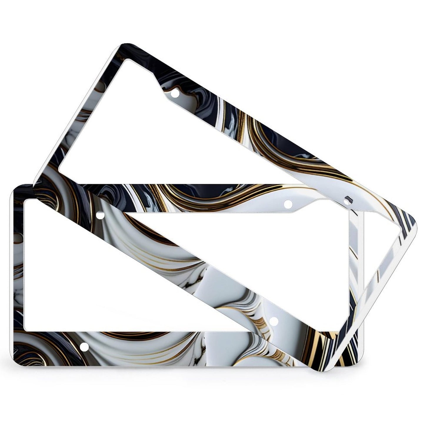 License Plate Frames with 4 Round Holes (1 Pair)