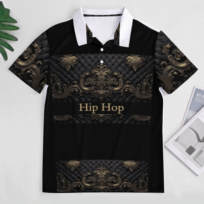 Custom Polo Shirts with All-Over printing Design Straight B612
