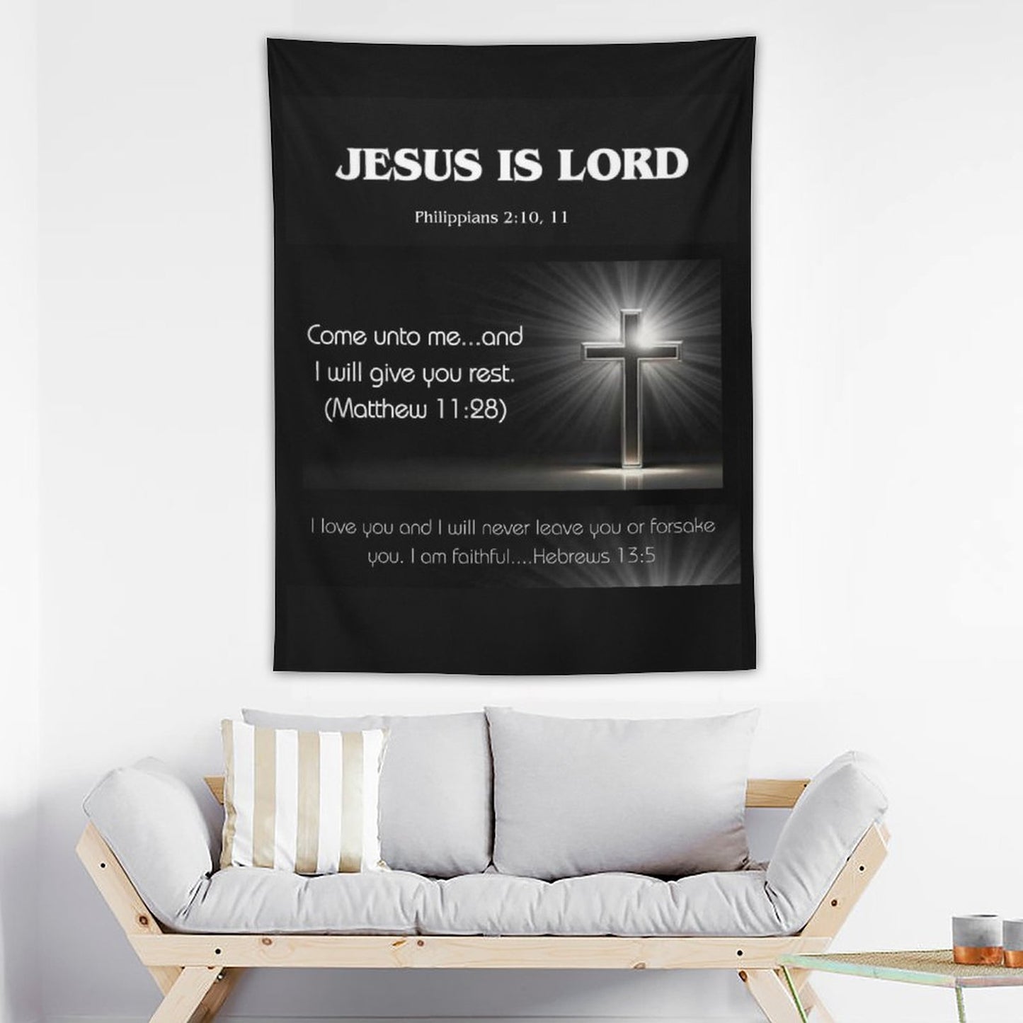 Wall Art with Vertical Tapestry
