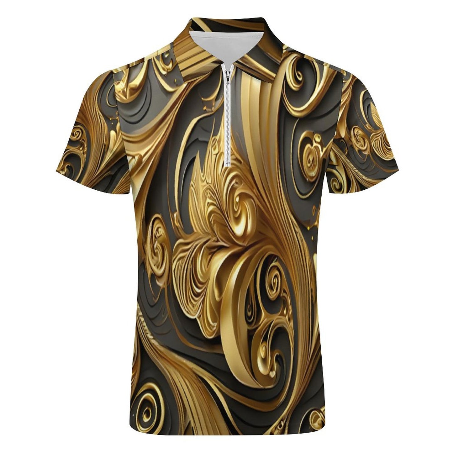 Men's Short Sleeve POLO Shirt with Zipper B470 (All-Over Printing)