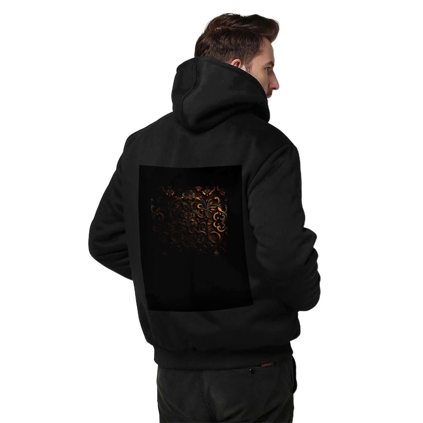 260gsm Men’s Plush Full Zip Hoodie (Partial Printing)