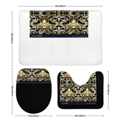 Coral Velvet Restroom Rug Set of 3-19.7"x31.5"/50x80cm
