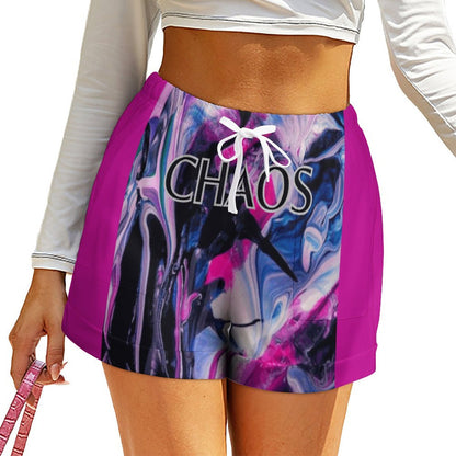 CHAOS Loose High Waisted Shorts (pink)-SMALL-3XL