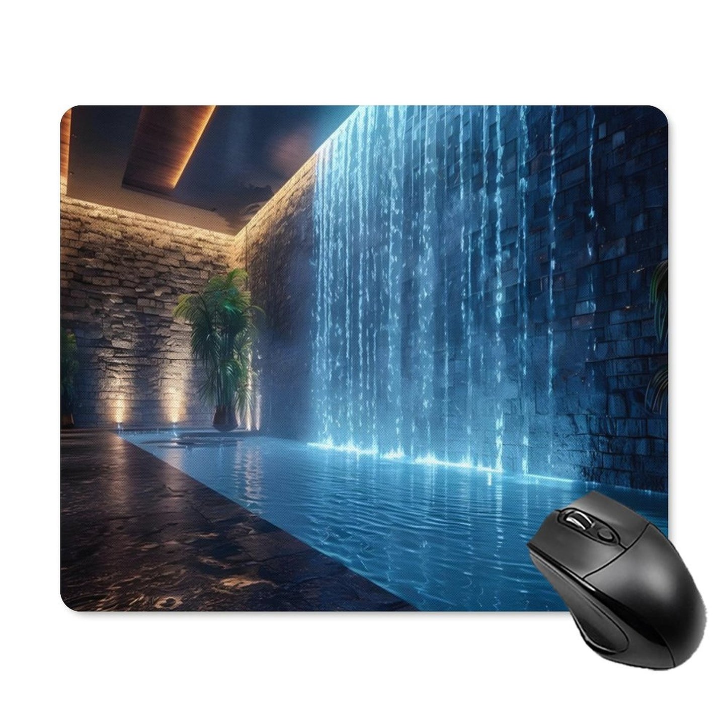 WALL WATERFALL Square Mouse Pad