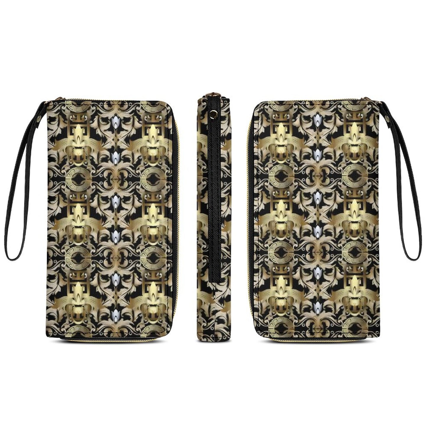 Leather Wallet with Wristlet Strap