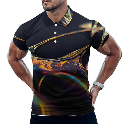 Custom Polo Shirts with All-Over printing Design Straight B612