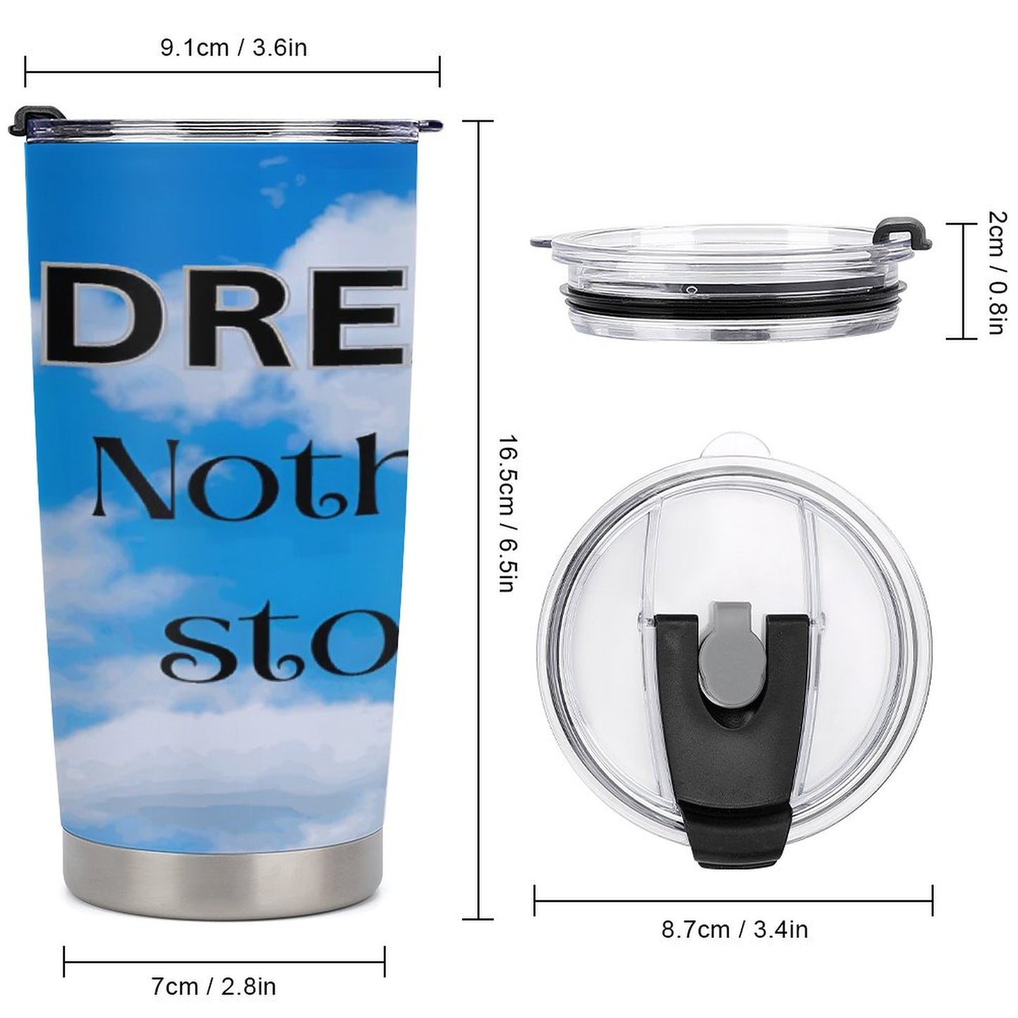 Car Travel Coffee Mug with Lid (All-Over Printing)