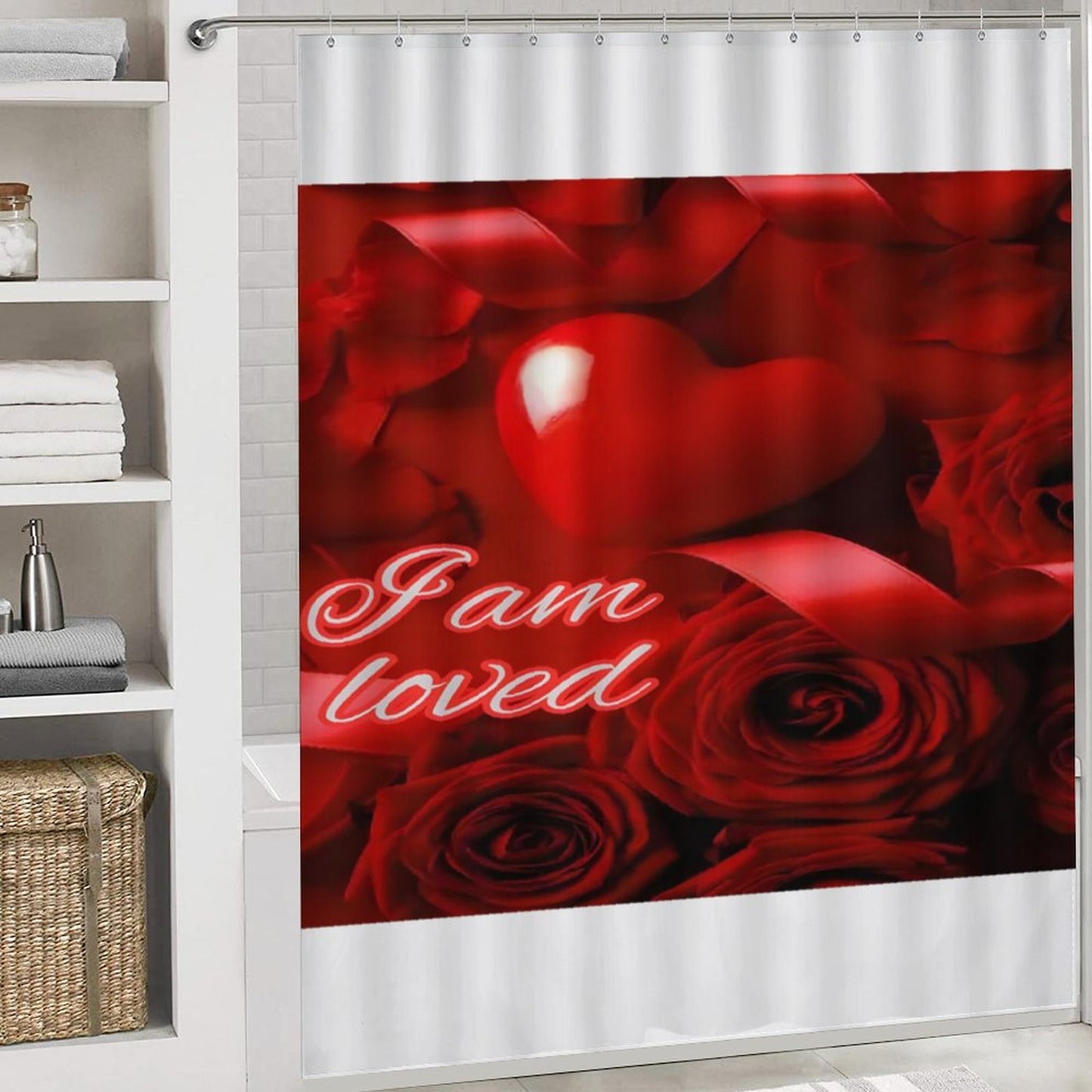Shower Curtain Set with 3 Rugs