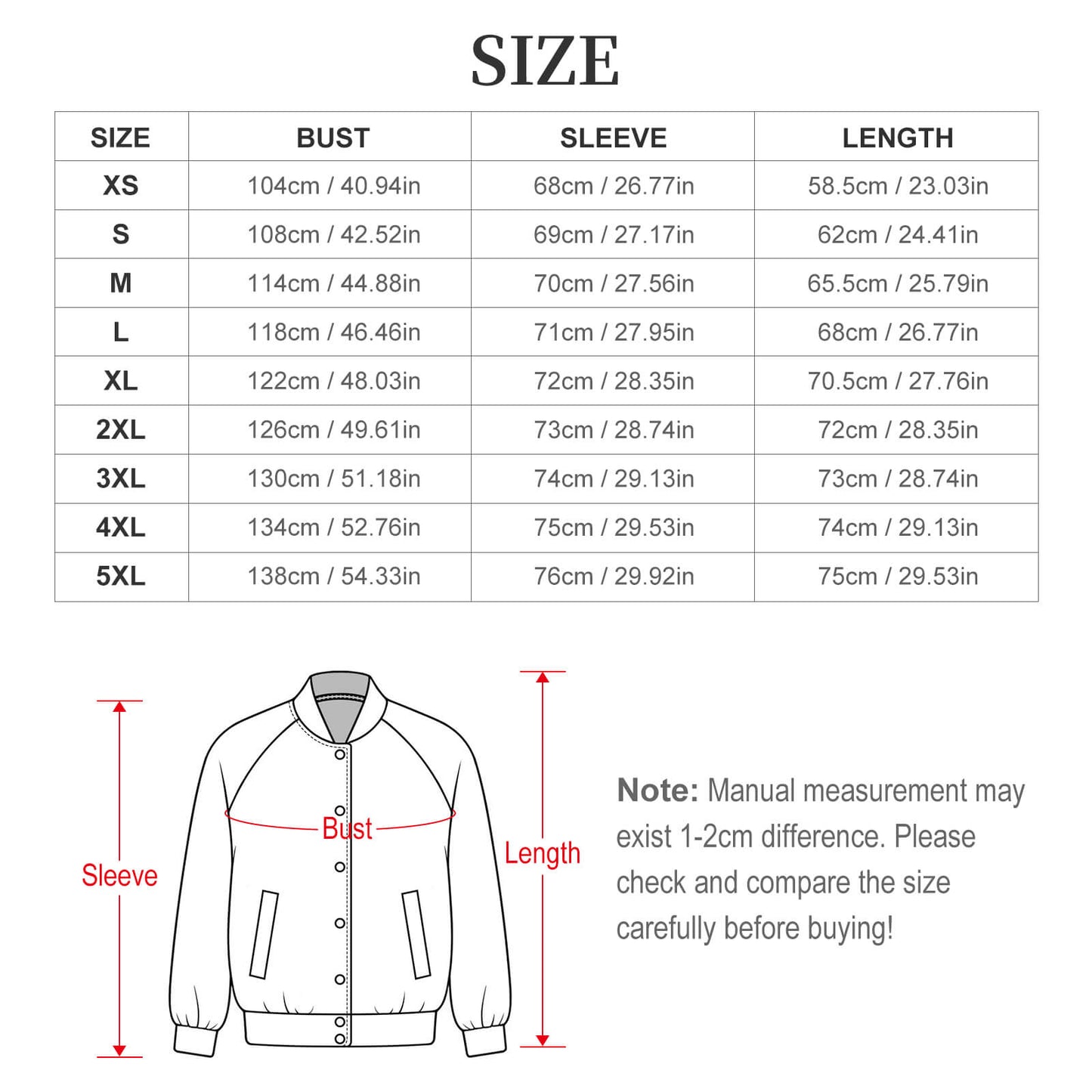 180gsm Women's Baseball Jacket(All-Over Printing)