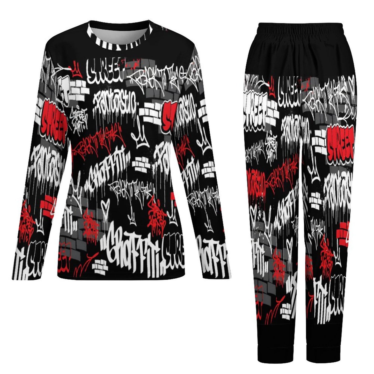 B/R/W GRAFFITI Women's 2-Piece Pj Set