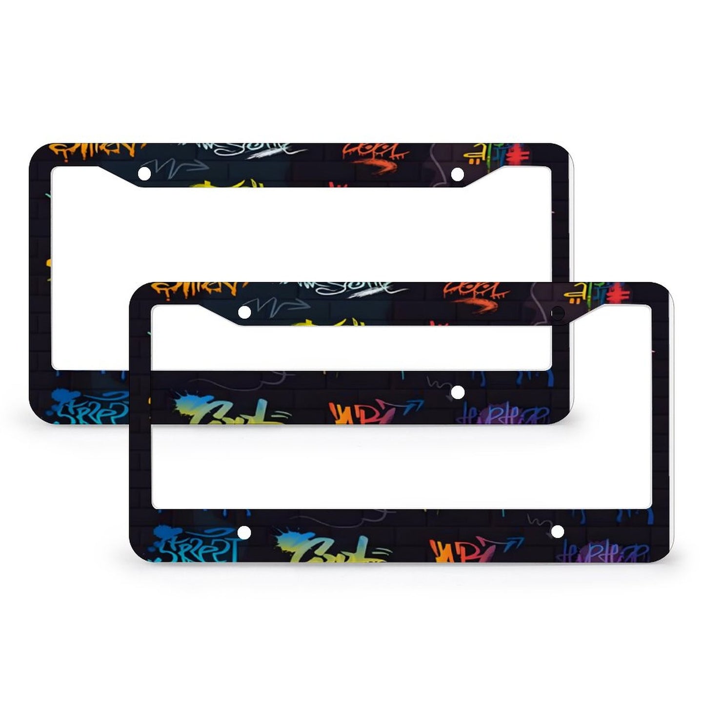 License Plate Frames with 4 Round Holes (1 Pair)