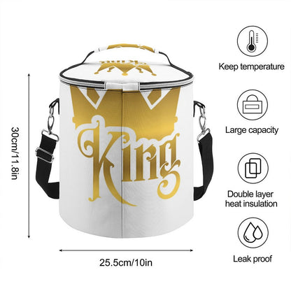 Round Collapsible Insulated Cooler Bag with Shoulder Strap A018 (All-Over Printing)