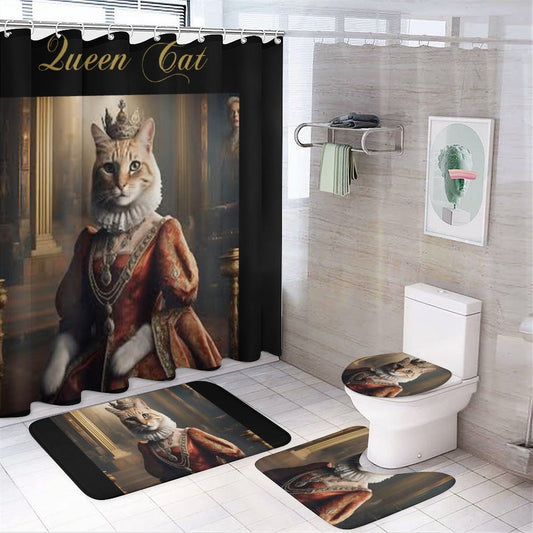 Shower Curtain Set with 3 Rugs