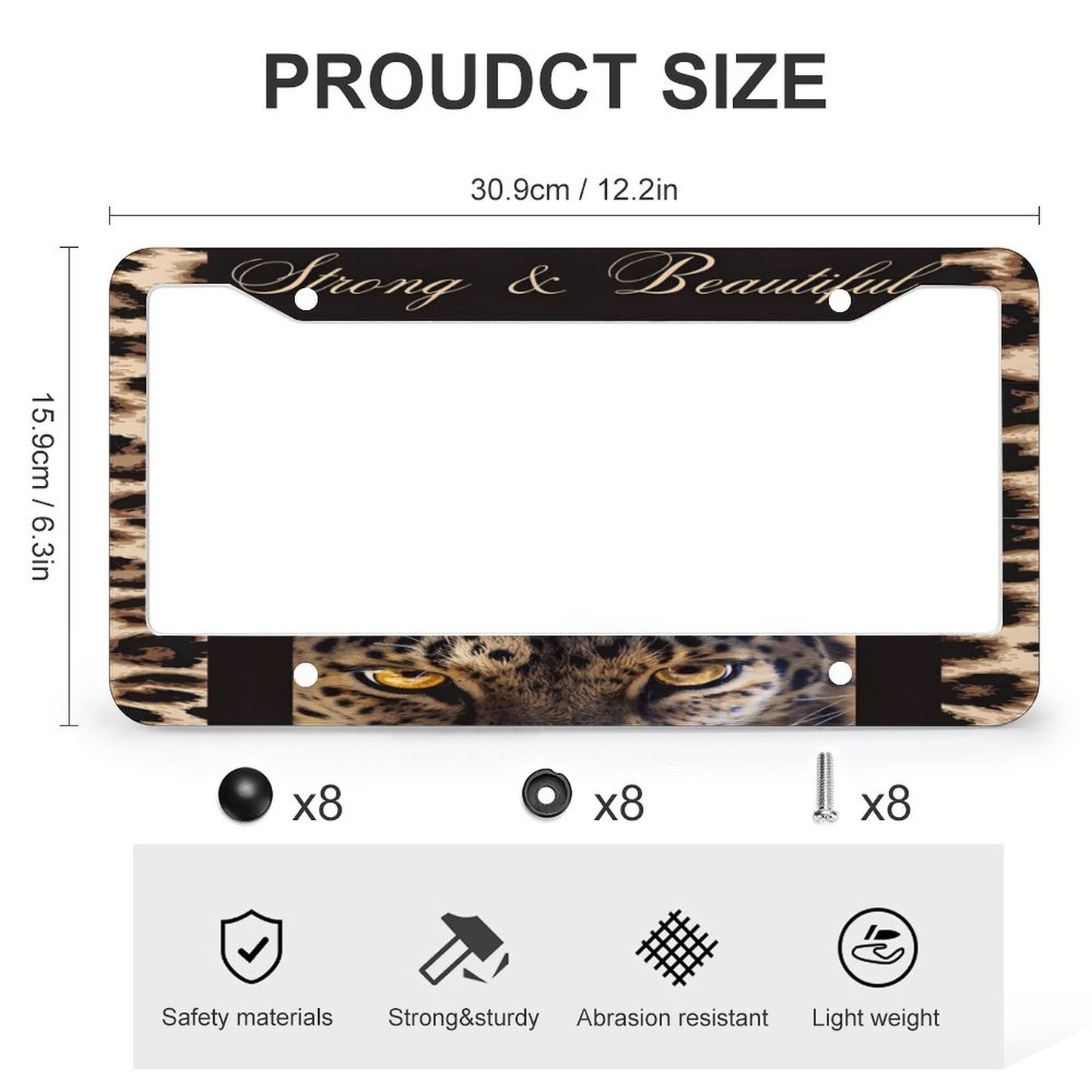 License Plate Frames with 4 Round Holes (1 Pair)
