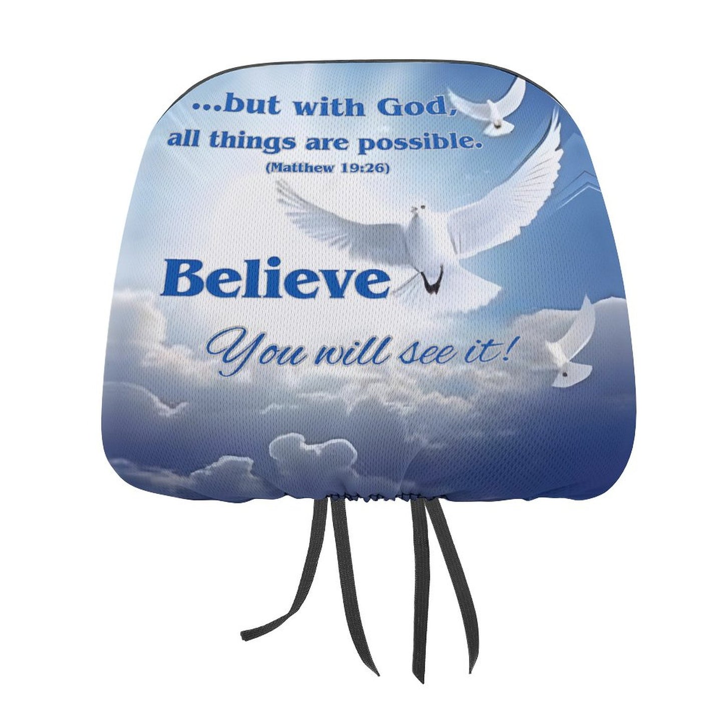 Custom Car Headrest Covers-BELIEVE