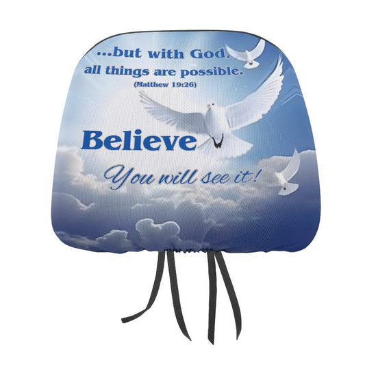Custom Car Headrest Covers-BELIEVE