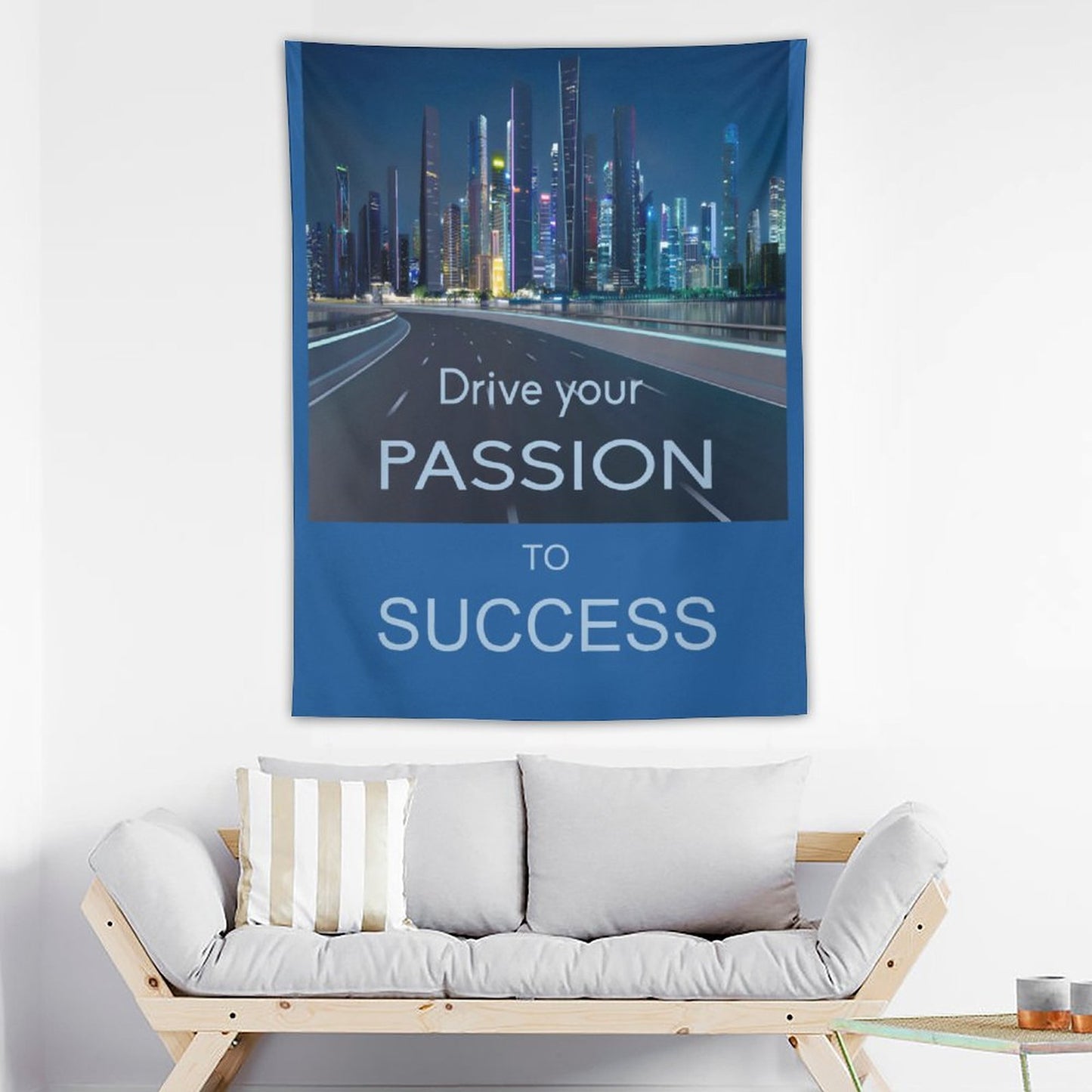 Wall Art with Vertical Tapestry
