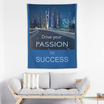 Wall Art with Vertical Tapestry