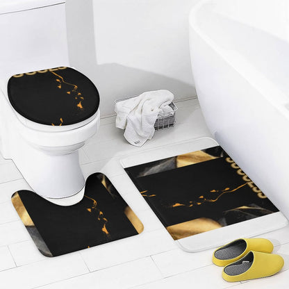 Shower Curtain Set with 3 Rugs