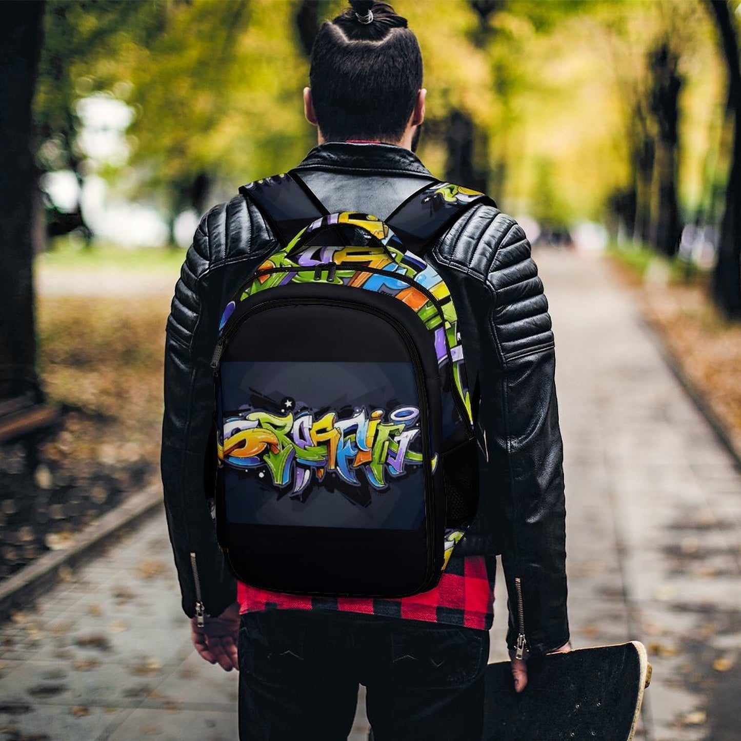 COLORFUL GRAFFITI Multi-Pocket Backpack