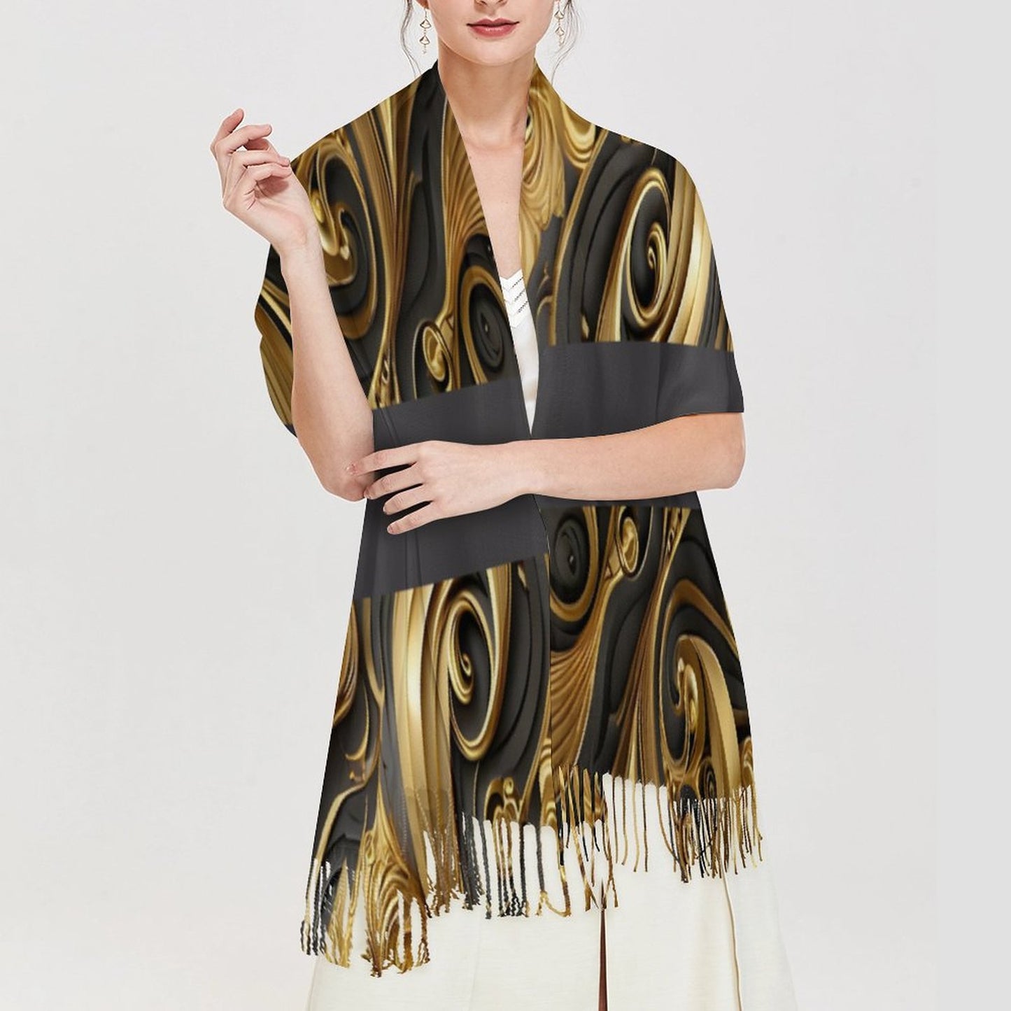 Cashmere-like Tassel Scarf (All-Over Printing)