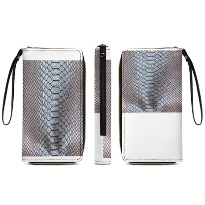 Leather Wallet with Wristlet Strap (2 Pictures on 2 Sides)