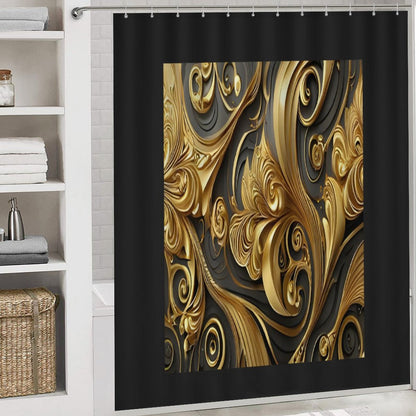 Shower Curtain Set with 3 Rugs