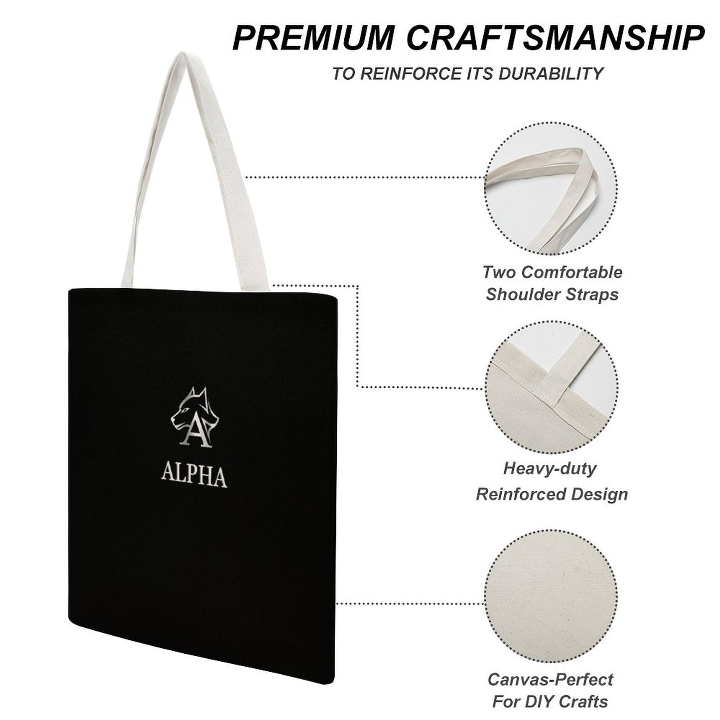 Martin Canvas Tote Handbag with Dual-sided Printing