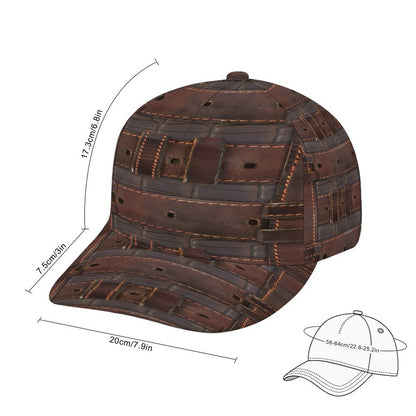 RUGGED LEATHER BUCKLE Print Bent Fitted Cap