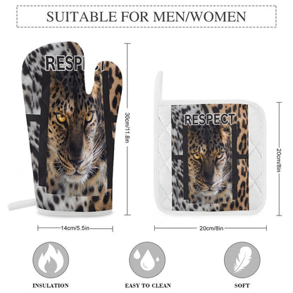 Oven Mitts & Pot Holder Set of 3 (Multi-image Splicing)