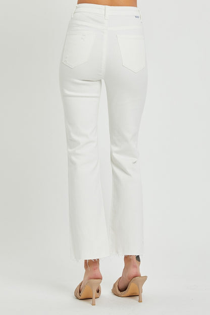 RISEN Full Size High Rise Button Fly Straight Ankle Jeans-0-3XL
