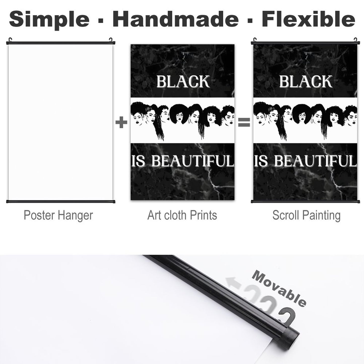Canvas Hanging Poster with Scrolls-16"x24"/ 40x60cm