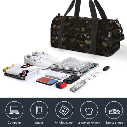 BLACK & GOLD ACCENT Oxford Gym Duffle Bag