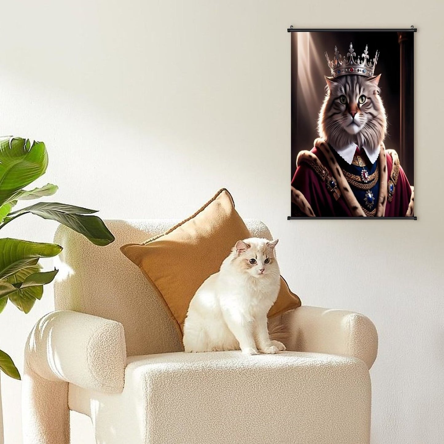 Canvas Hanging Poster with Scrolls-16"x24"/ 40x60cm-CAT KING