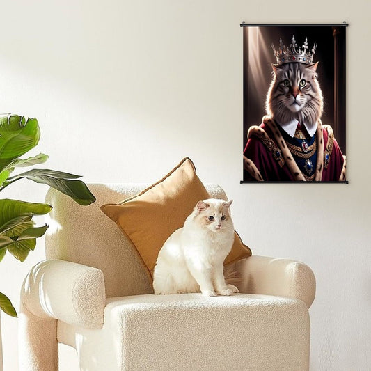 Canvas Hanging Poster with Scrolls-16"x24"/ 40x60cm-CAT KING