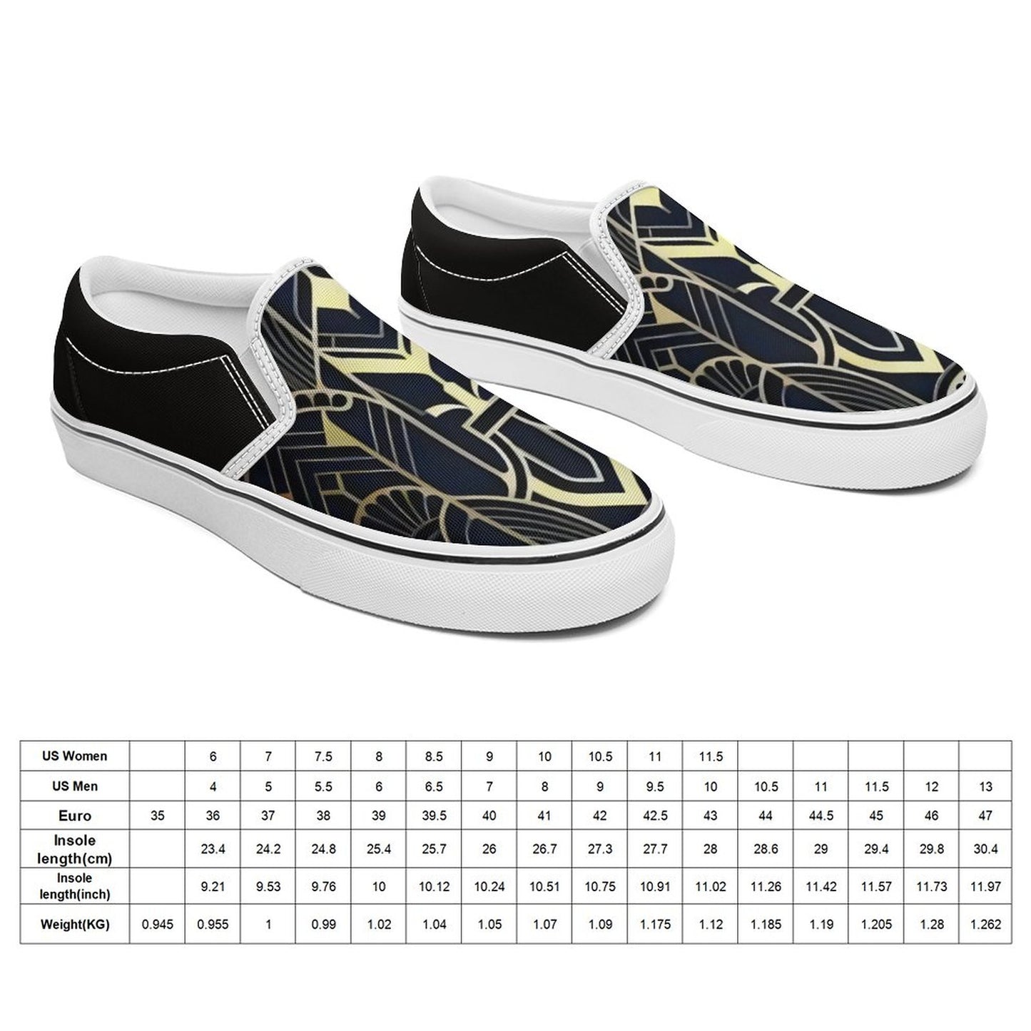 Printed Slip-on Canvas Shoes  for Teenagers and Adults