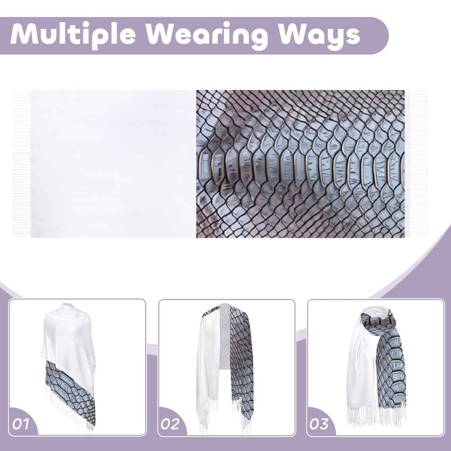Cashmere-like Tassel Scarf (All-Over Printing)