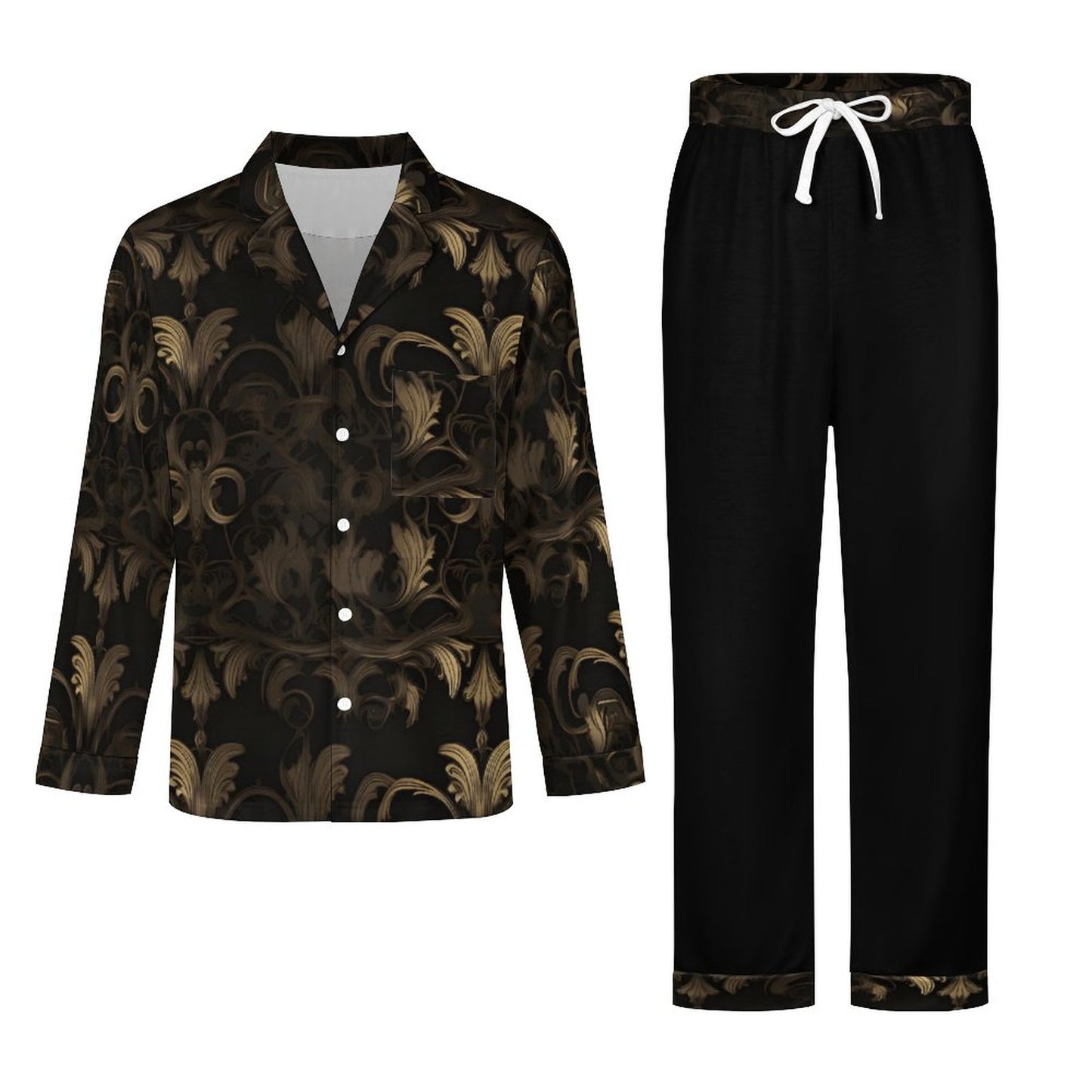 BLACK & GOLD ACCENT Night Suit for Men